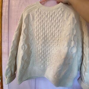 Universal Thread Cream Cable Knit Crewneck Sweater
